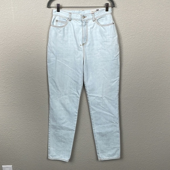 New Alexander McQueen High Rise Rigid Denim Light Wash Mom Jeans Long Sz 30 - Picture 2 of 15